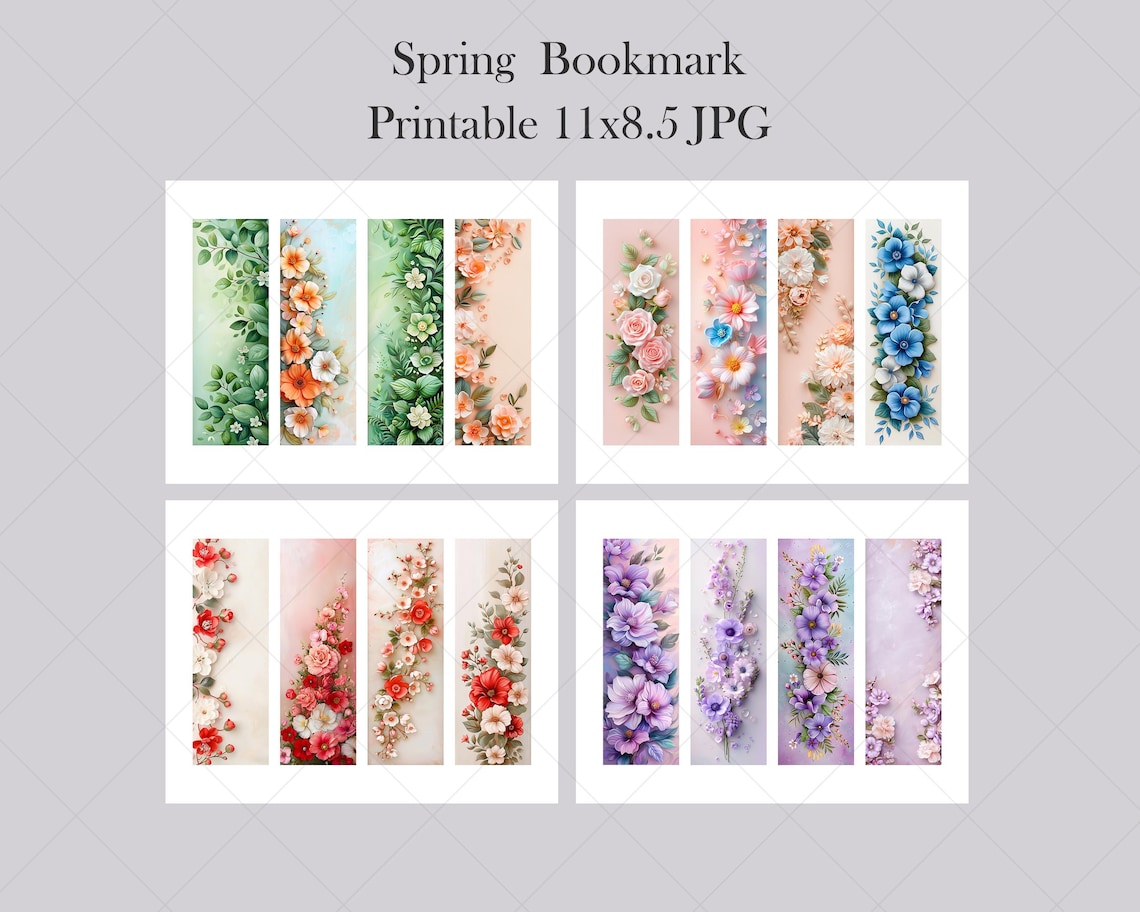 Spring Bookmark PNG, Flower Bookmark Sublimation, Digital Download - Etsy