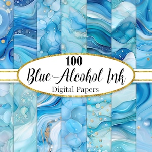 Blaue Alkohol Tinte Digitales Papier, Blauer Hintergrund, Scrapbook Papier, Textur, digitaler Download
