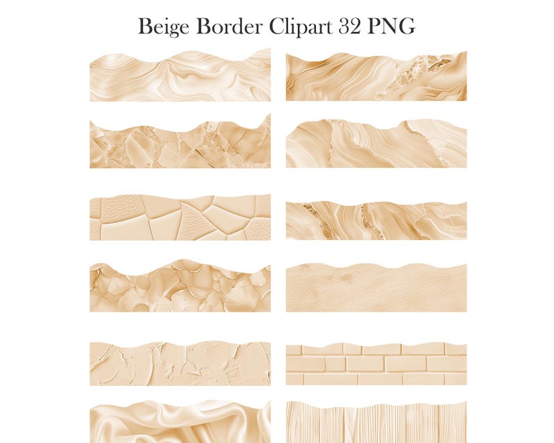 Beige Border Clipart, Beige Texture Borders PNG, Scrapbook, Digital ...