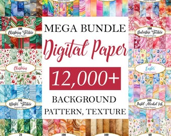 Digital Paper Bundle, Background Bundle, Texture, Scrapbook Paper, Flower, Christmas, Valentine, Autumn, Easter, Winter, Digital Download