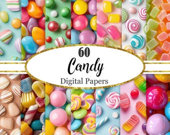 Candy Digital Paper, Sweet Treats Background