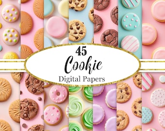 Cookie Digital Paper, Dessert Background