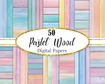 Pastel Wood Digital Paper, Wood Background, Wood Texture, Scrapbook Paper, Digital Download
