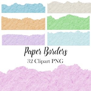 Clipart bordo carta, PNG carta strappata, album di ritagli, diario spazzatura, carta colorata, download digitale
