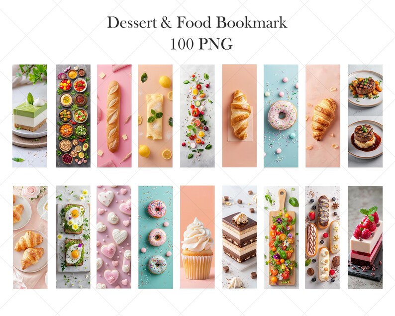 Dessert Bookmark PNG, Food Bookmark Sublimation, Digital Download - Etsy