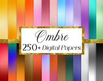 Ombre Digital Paper, Scrapbook Paper Pack, Rainbow Digital Paper Bundle, Junk Journal, Pastel Papers, Gradient Background, Digital Download