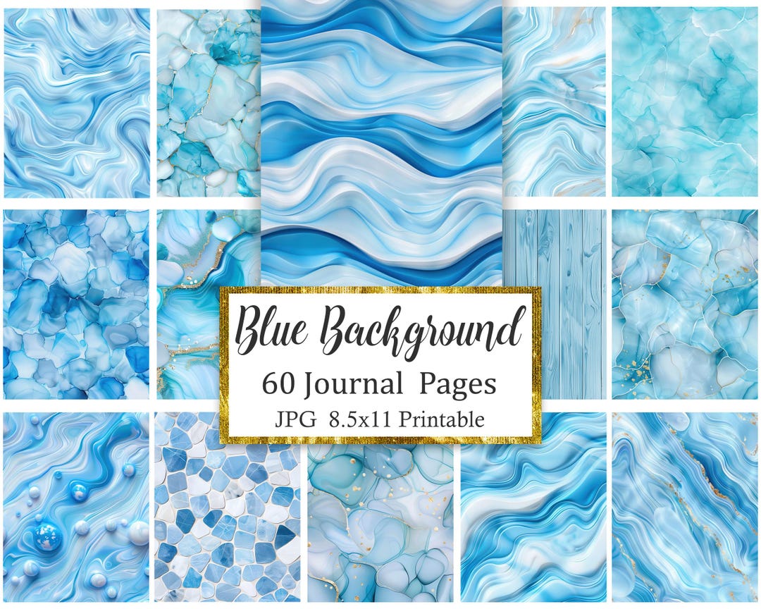Blue Background Journal Pages, Blue Digital Paper, Texture - Etsy