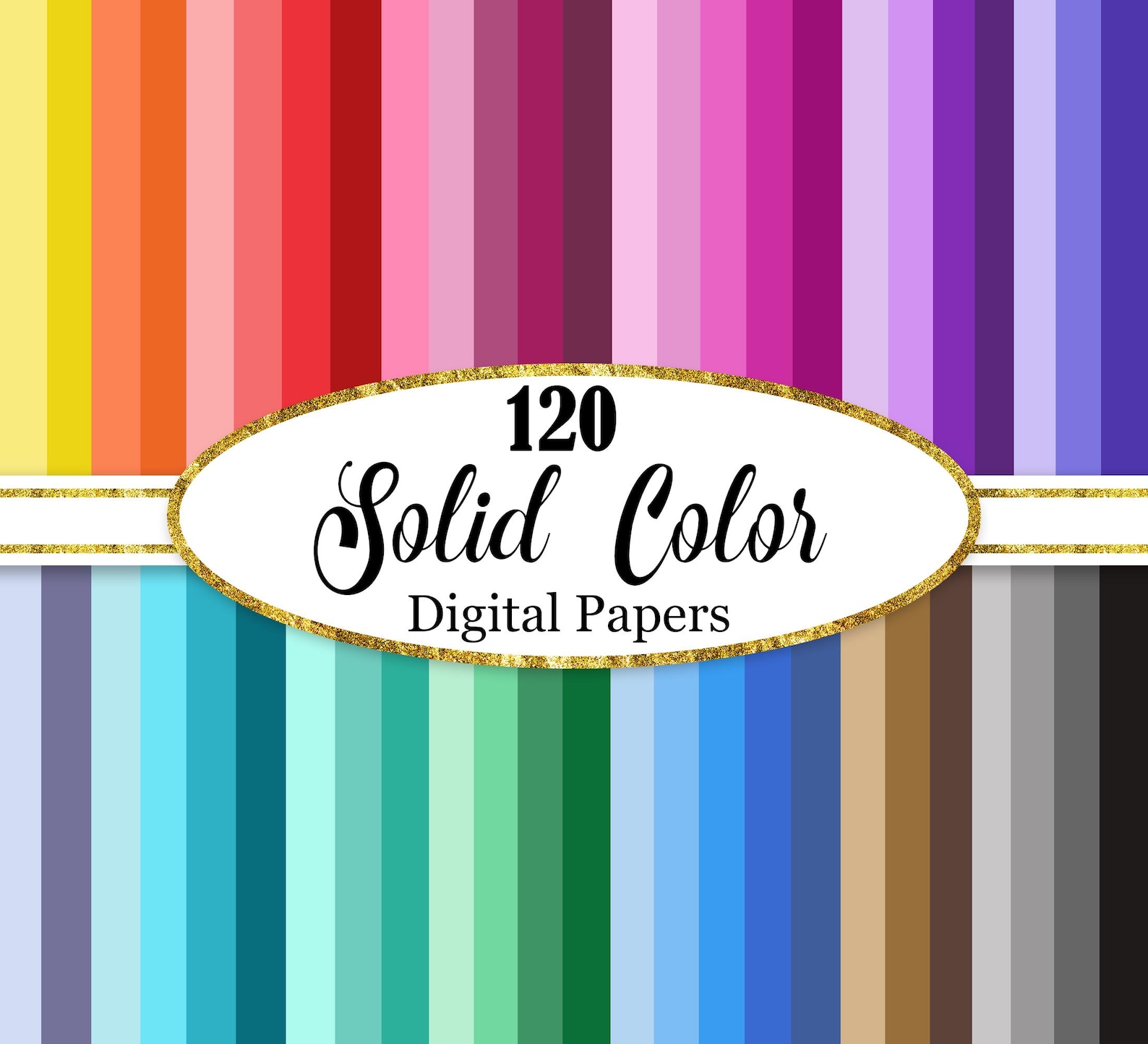 Solid Color Digital Paper, Colorful Background Bundle, Scrapbook Paper ...