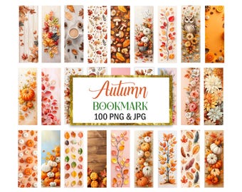 Autumn Bookmark PNG, Bookmark Sublimation, Digital Download