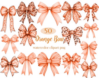 Laço Laranja PNG, Clipart de Fita Laranja Aquarela, Clipart de Laço Laranja, Fita PNG, Download Digital