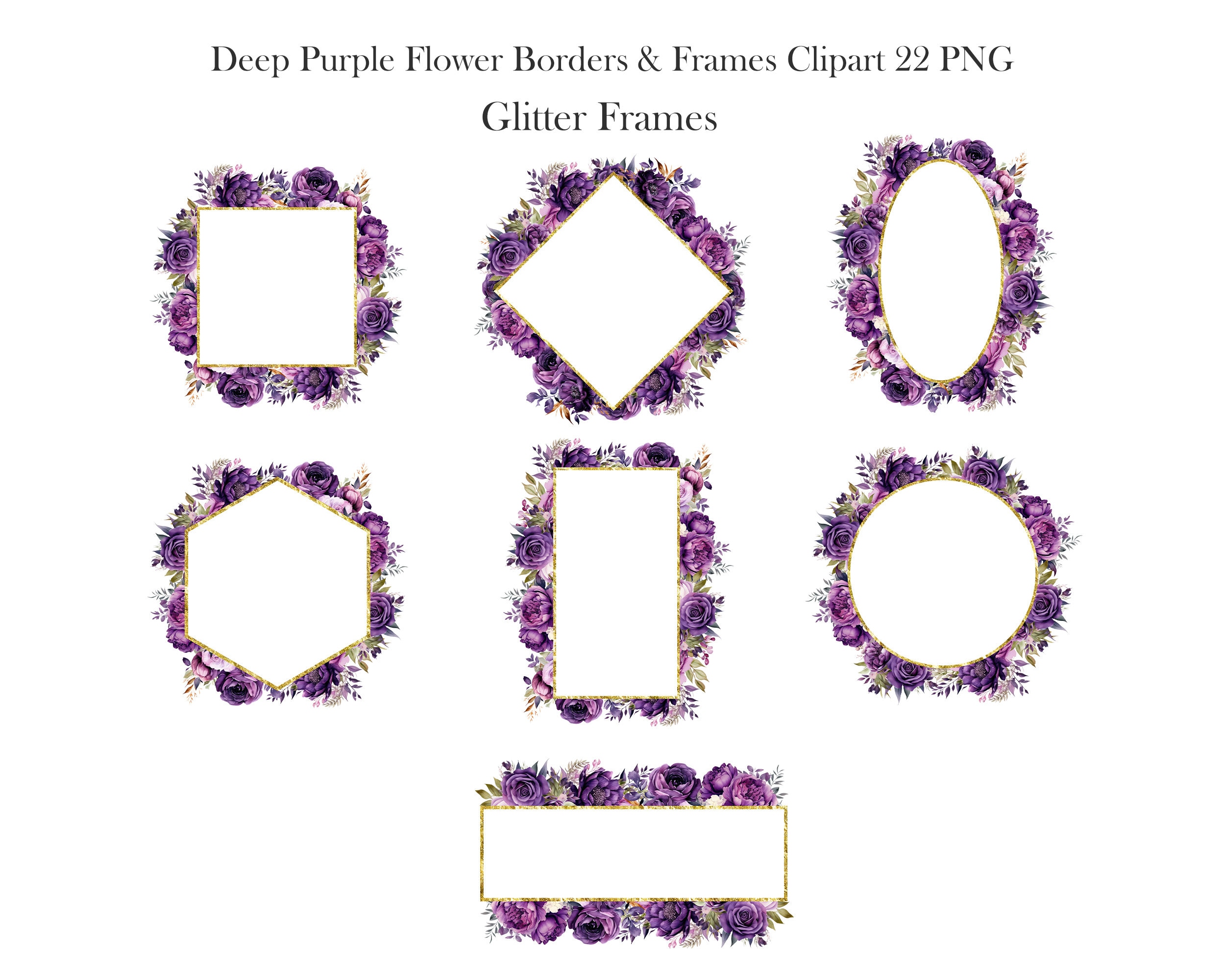 Clipart de borde de flor morada, paquete PNG de borde de flor de acuarela,  flores de boda, PNG de flor morada, marco floral, descarga digital - Etsy  México, image size:2500x2000