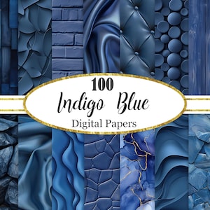 Indigo Blue Digital Paper, Indigo Background Bundle, Blue Texture, Scrapbook Paper, Digital Download