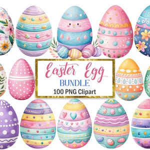 Easter Egg Clipart, Watercolor Easter PNG, Egg Sublimation, Digital Download