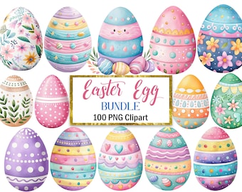 Easter Egg Clipart, Watercolor Easter PNG, Egg Sublimation, Digital Download