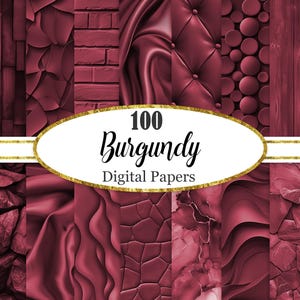 Carta digitale bordeaux, pacchetto sfondo bordeaux, texture, carta per scrapbooking, download digitale
