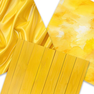 Yellow Digital Paper, Yellow Background Bundle, Yellow Texture, Wood ...