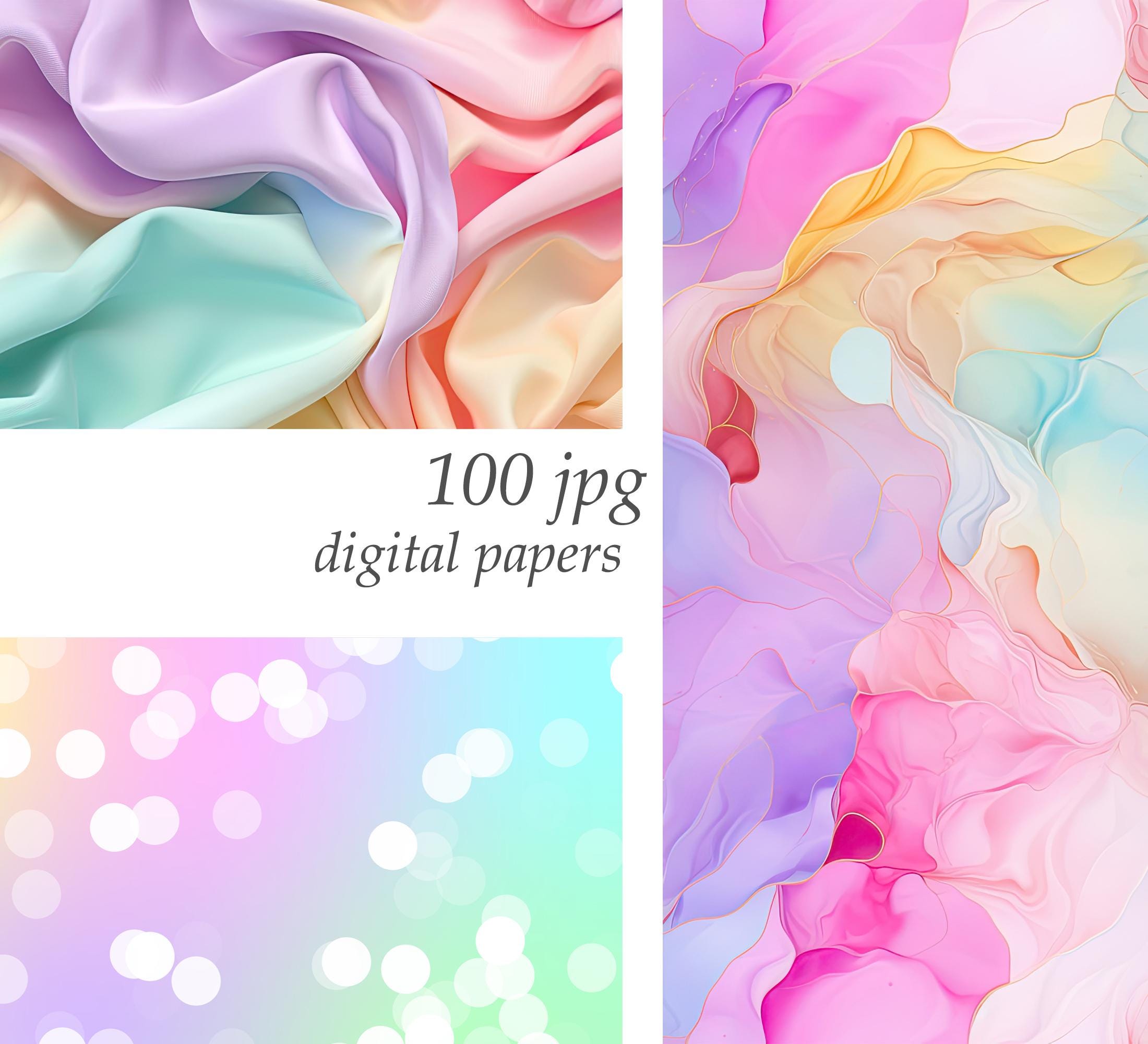 Pastel Digital Paper, Pastel Background Bundle, Pastel Texture ...