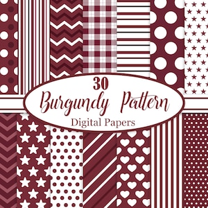 Burgundy Digital Paper, Burgundy Background, Scrapbook Paper, Texture, Digital Download