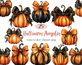 Halloween Pumpkin PNG, Fall Pumpkin Clipart, Pumpkin Bow PNG, Pumpkin Sublimation, Digital Download