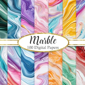 Marmor Digital Paper Pack, Marmor Hintergrund Bundle, Scrapbook Papiere, Junk Journal, Bunt, Regenbogen, digitaler Download