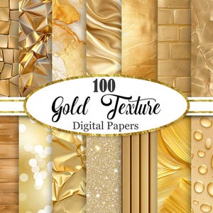 Gold Digitales Papier, Gold Hintergrund Bundle, Gold Textur, Scrapbook Papier, Digital Download