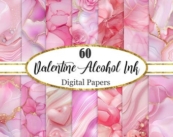 Digitaal papier voor Valentijn, achtergrond met alcoholinkt, textuur voor Valentijn, digitale download