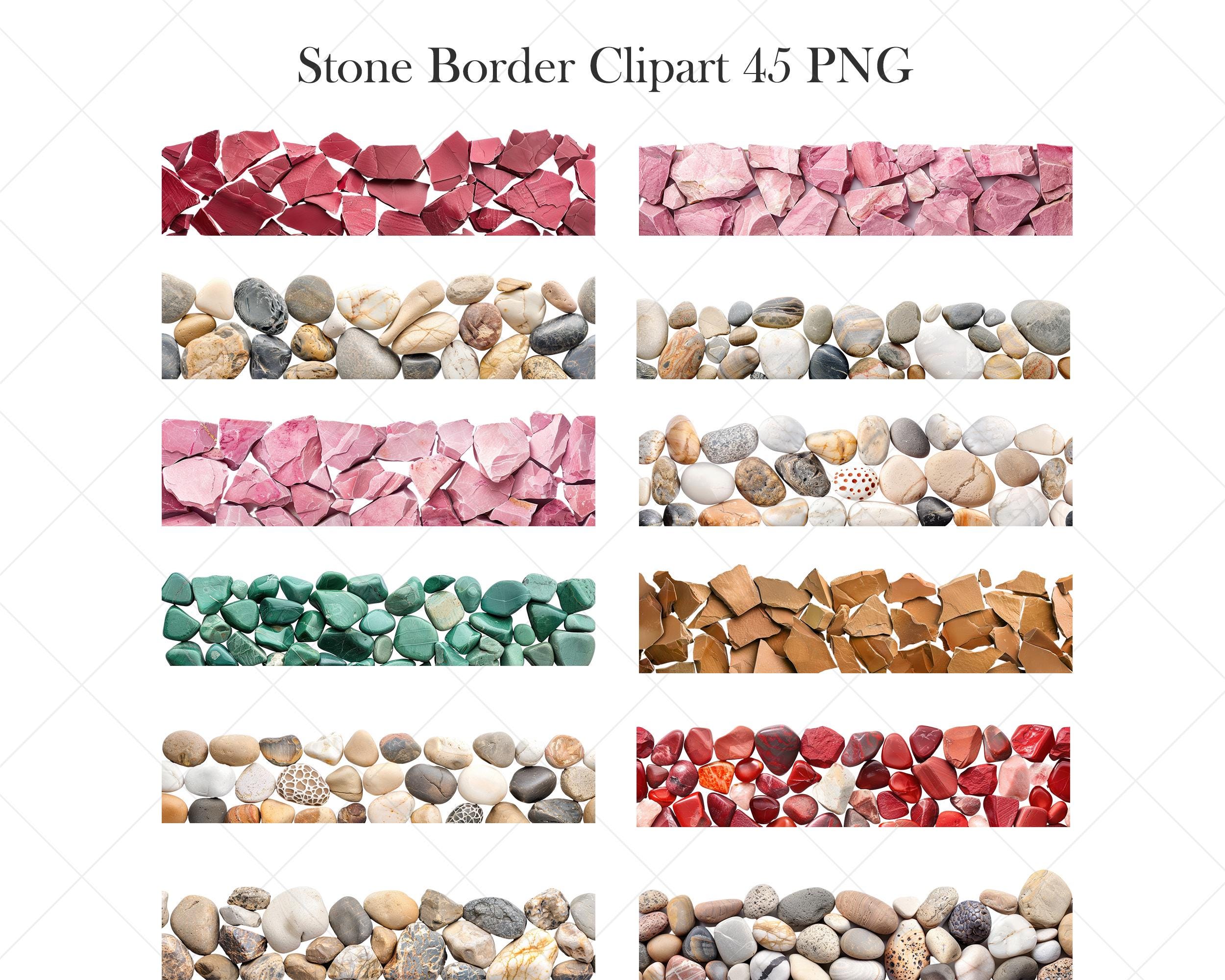Stone Border Clipart, Borders PNG, Digital Download - Etsy