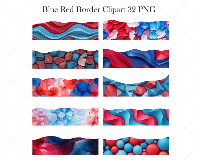 Blue Red Border Clipart, Red Blue Texture Borders PNG, Scrapbook ...