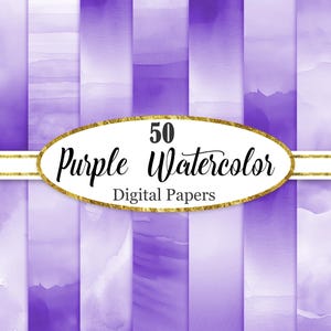 Purple Watercolor Digital Paper, Purple Background Bundle, Purple Texture, Scrapbook Paper, Digital Download