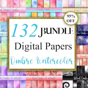 Pakket digitaal aquarelpapier, bundel pastel aquarel achtergrond, textuur, plakboekpapier