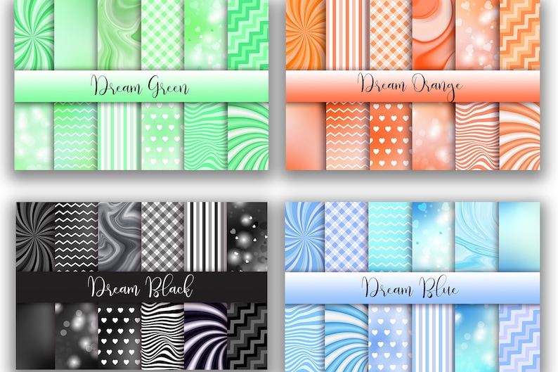 Digital Scrapbooking Paper Pack Colorful Wallpaper Rainbow Background Digital Paper Pack Bundle Commercial Use