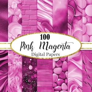 Pink Magenta Digital Paper, Pink Background Bundle, Texture, Scrapbook Paper, Digital Download