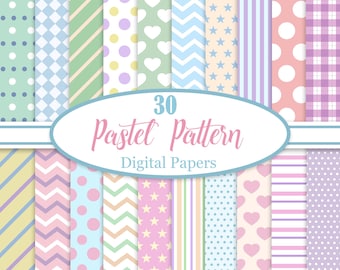 Pastel Digital Paper, Pastel Background, Scrapbook Paper, Pastel Texture, Digital Download