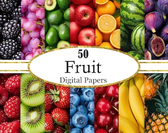 Fruit Digital Paper, Background, Scrapbook Papers