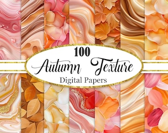 Digitaal herfstpapier, herfstachtergrondbundel, textuur, plakboekpapier, digitale download