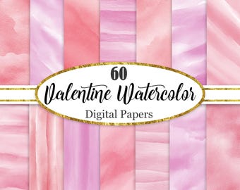 Valentine Digital Paper, Watercolor Background Texture