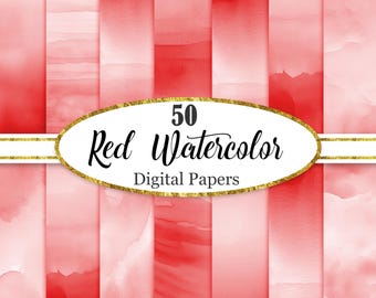 Rood digitaal aquarelpapier, rode achtergrond, rode textuur, plakboekpapier, digitale download