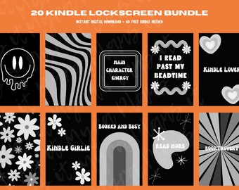 20 Kindle skärmsläckare låsskärm Kindle-älskare | basic & paperwhite - kindle skärmsläckare bakgrundsbild paket epub | Bokälskare | Retro bokälskare