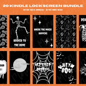 20 Kindle screensaver lock screen Kindle lover | basic & paperwhite - kindle screensaver wallpaper bundle epub | Halloween | Spooky Season