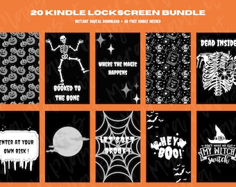 20 Kindle skärmsläckare låsskärm Kindle-älskare | basic & paperwhite - kindle skärmsläckare bakgrundsbildspaket epub | Halloween | Spöksäsong