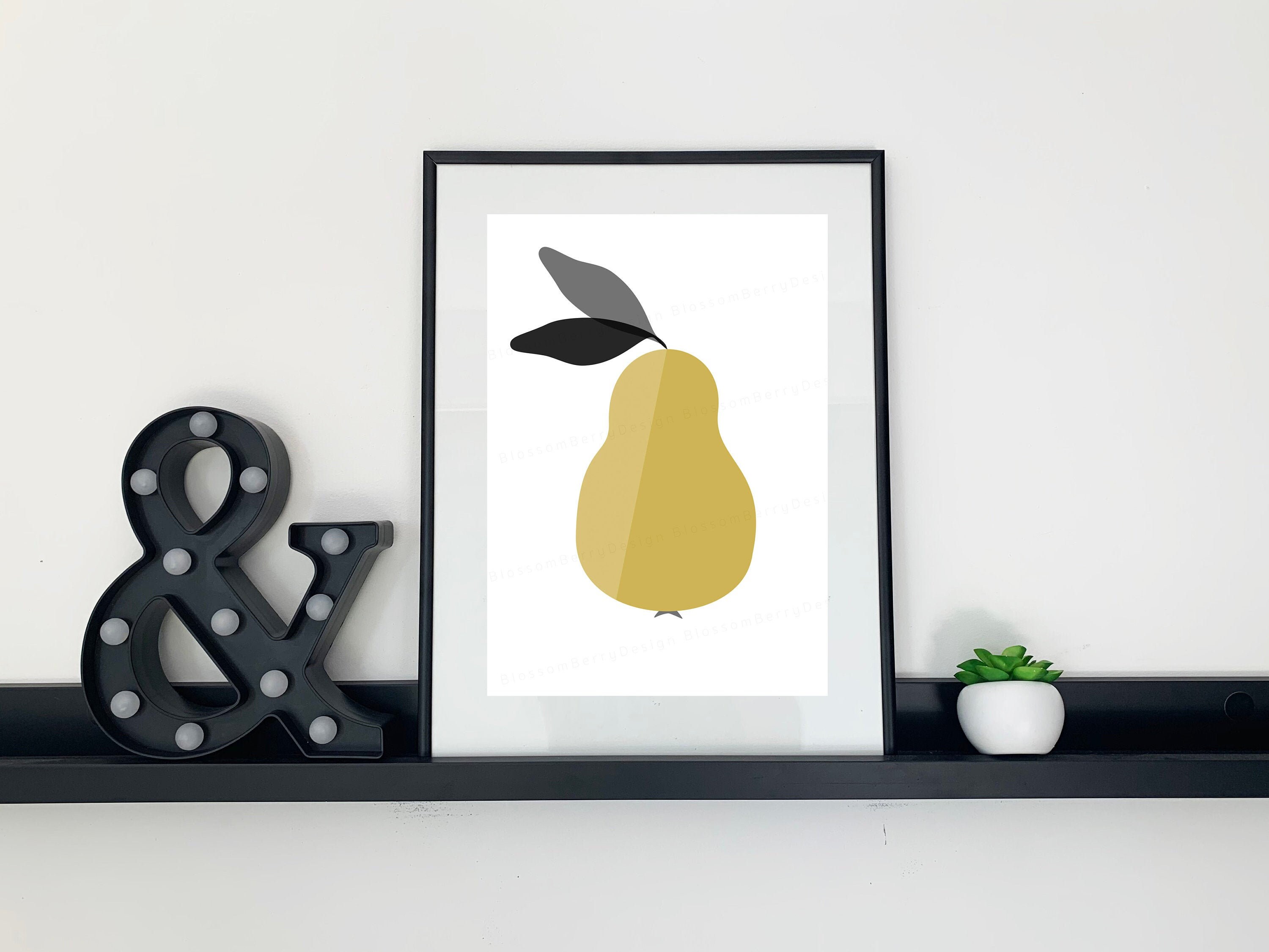 Birne Druck Birne Obst Kunst Digital Download Kunstdruck | Etsy