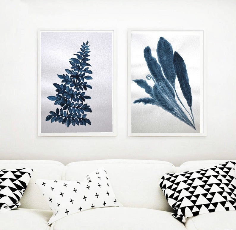 Indigo ABSTRACT PRINT DOWNLOAD Printable Wall Art Set of 2 Etsy