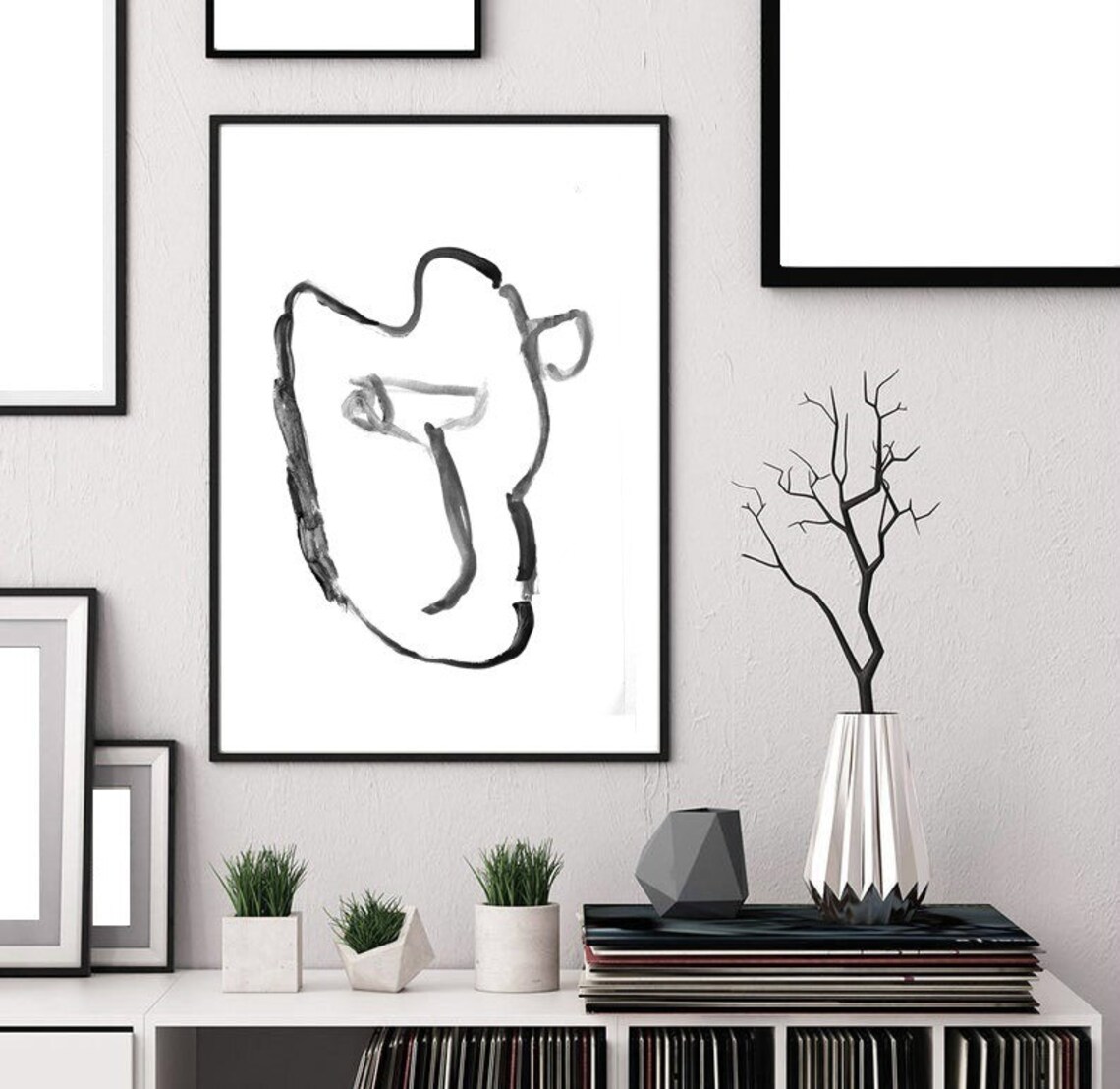 PRINTABLE WALL ART Black and White Abstract Print Download | Etsy