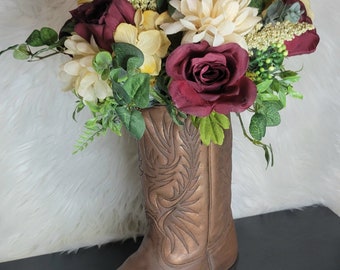 ACME Cowboy Boot Flower Arrangement,  Country Wedding, Centerpiece, Cowboy Party, Country Western Theme, Country Western Decor