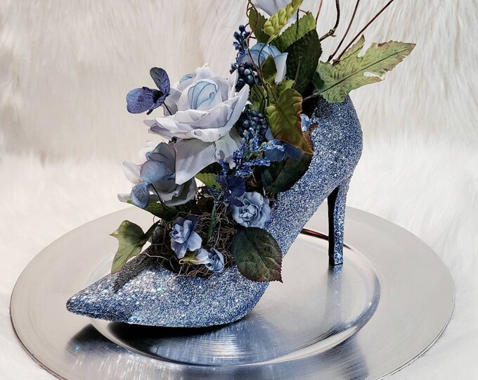 High Heel Vase, Shoe Decor, Silk Floral Arrangement, High Heel Home