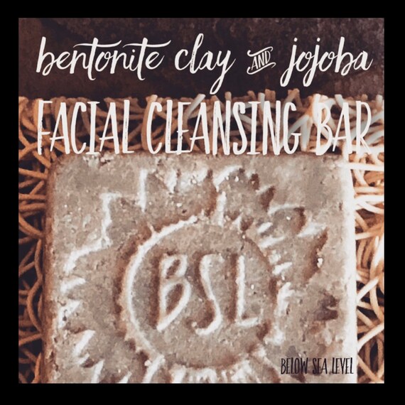 FACIAL CLEANSING & EXFOLIATING Bar / Facial Bar / Bentonite Clay, Jojoba, Tea Tree and Lavender / pH Balanced / Oily Skin / Sensitive Skin