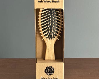 Ash Wood Hair Brush | Gentle Scalp Massage | Natural Hair Shine