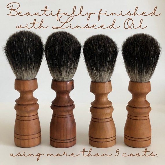 CHERRY WOOD Shaving Brush / Made In The USA / Handmade / Badger Hair