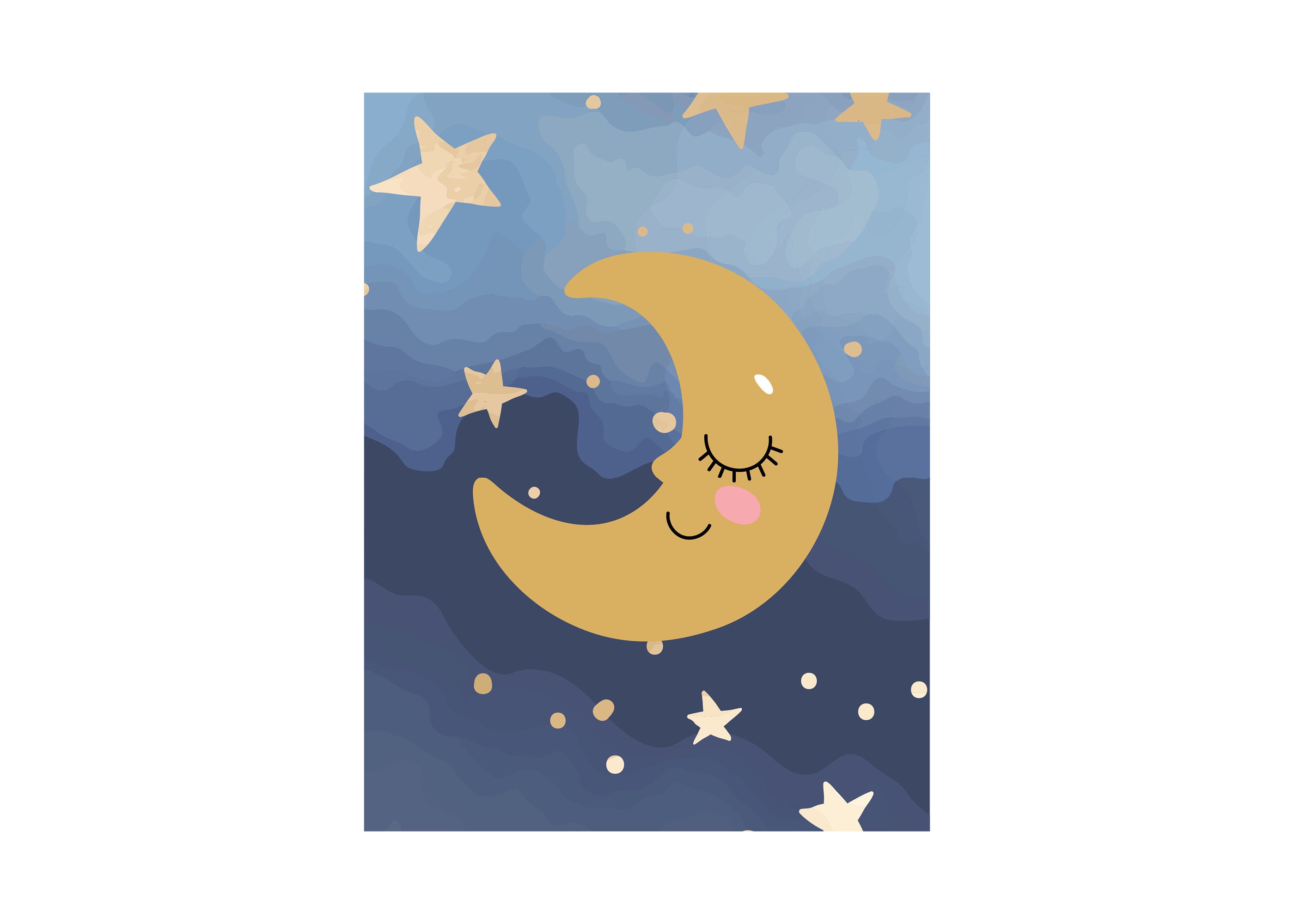 Moon and Stars Nursery Print Bedtime Prayer Print Nursery Etsy