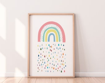 Nursery Print, Rainbow Print,  Children's Print, Nursery Wall Art, Nursery Decor, Colourful Print, Rainbow Print, Prints for Children